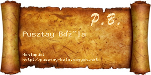 Pusztay Béla névjegykártya