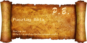 Pusztay Béla névjegykártya