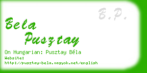 bela pusztay business card