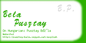 bela pusztay business card